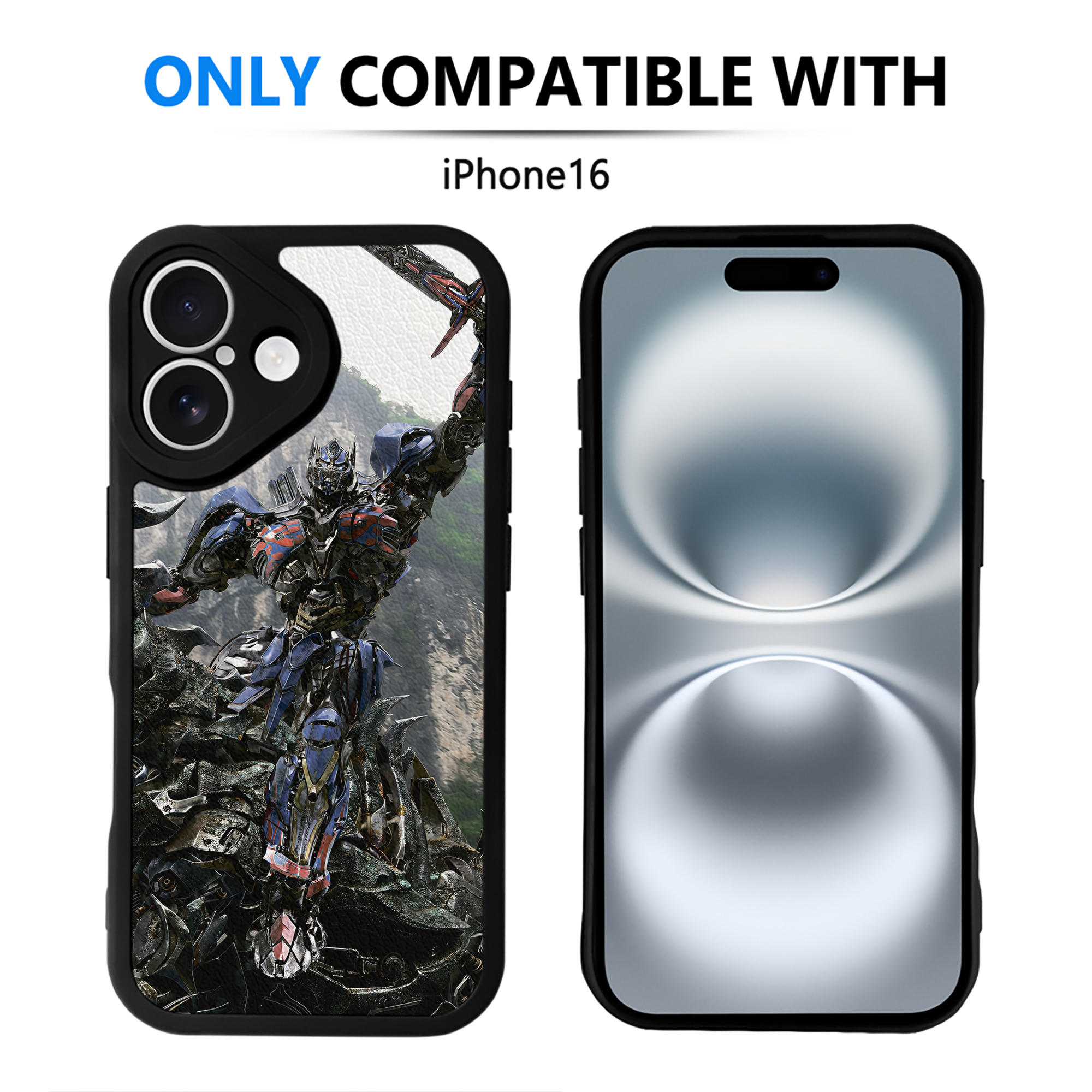 （画像用） Transformers トランスフォーマー 【iPhone 16シリーズ対応】シリコンスマホケース（レザー調） 材質：シリコン